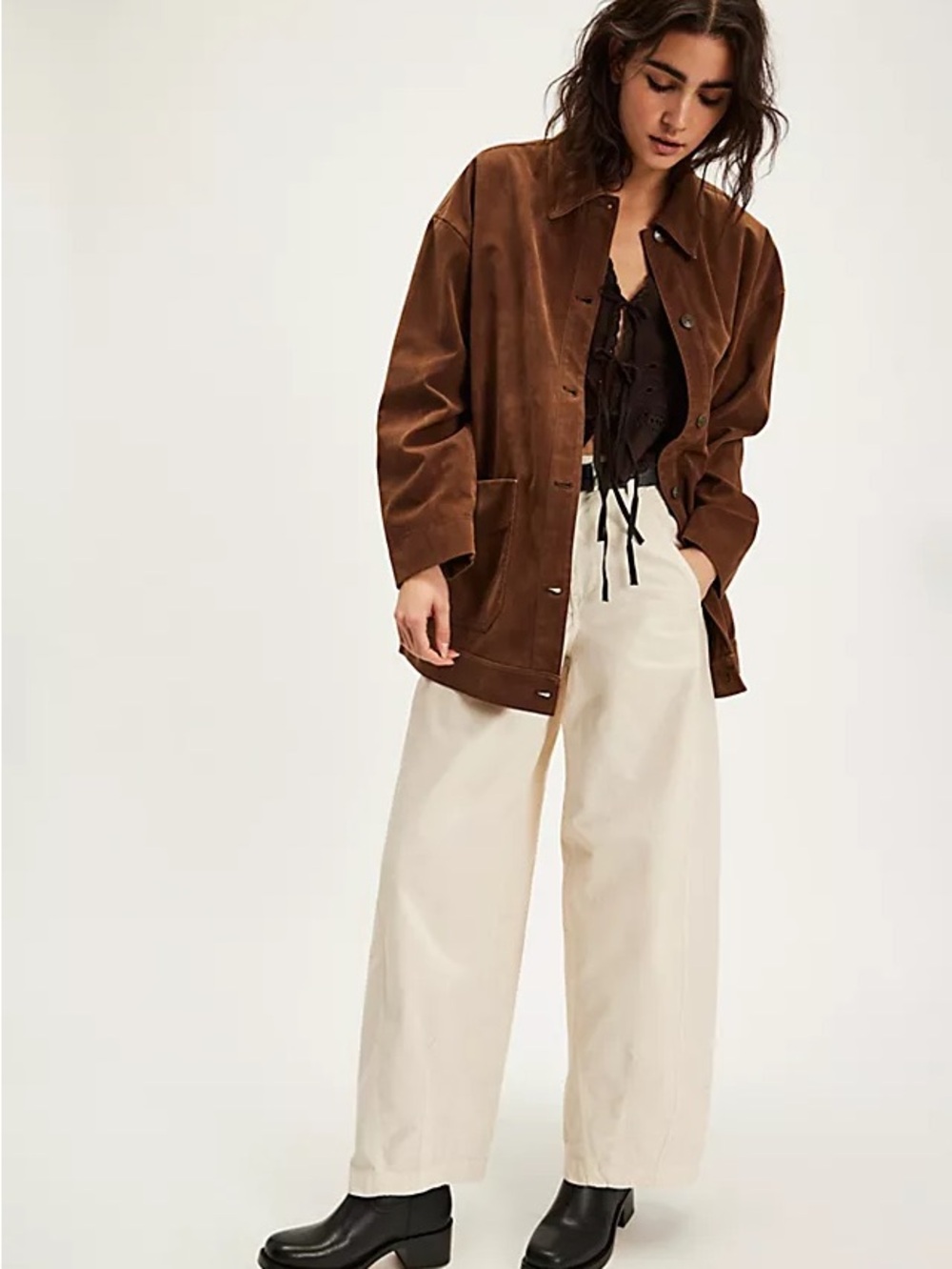 We The Free Vegan Suede Leather Avery Jacket | Size S